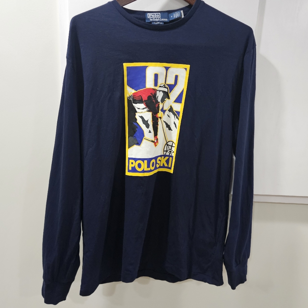 Ralph Lauren Polo Mens Ski T-shirt M Classic Fit Graphic Y2K Vintage Sporty